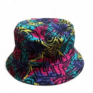 Empyre Fun 70s Inspired Colorful Bucket Hat Reversible Abstract Art Geometric